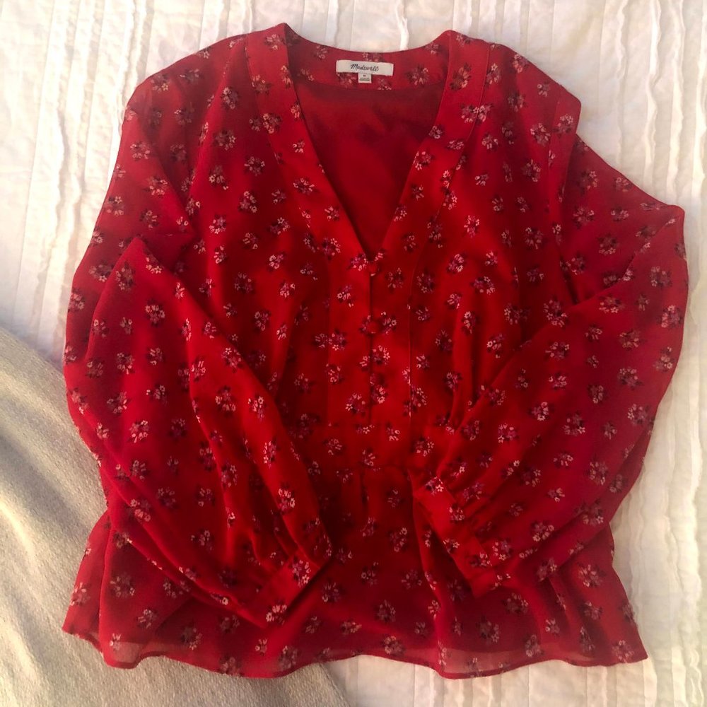Madewell Floral Button-Front Top